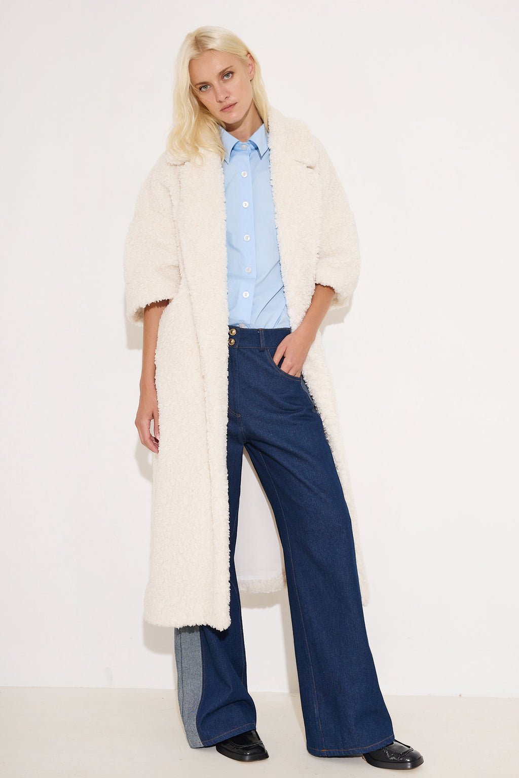 Teddy 3/4 Sleeve Coat - Andreakou Concept Store