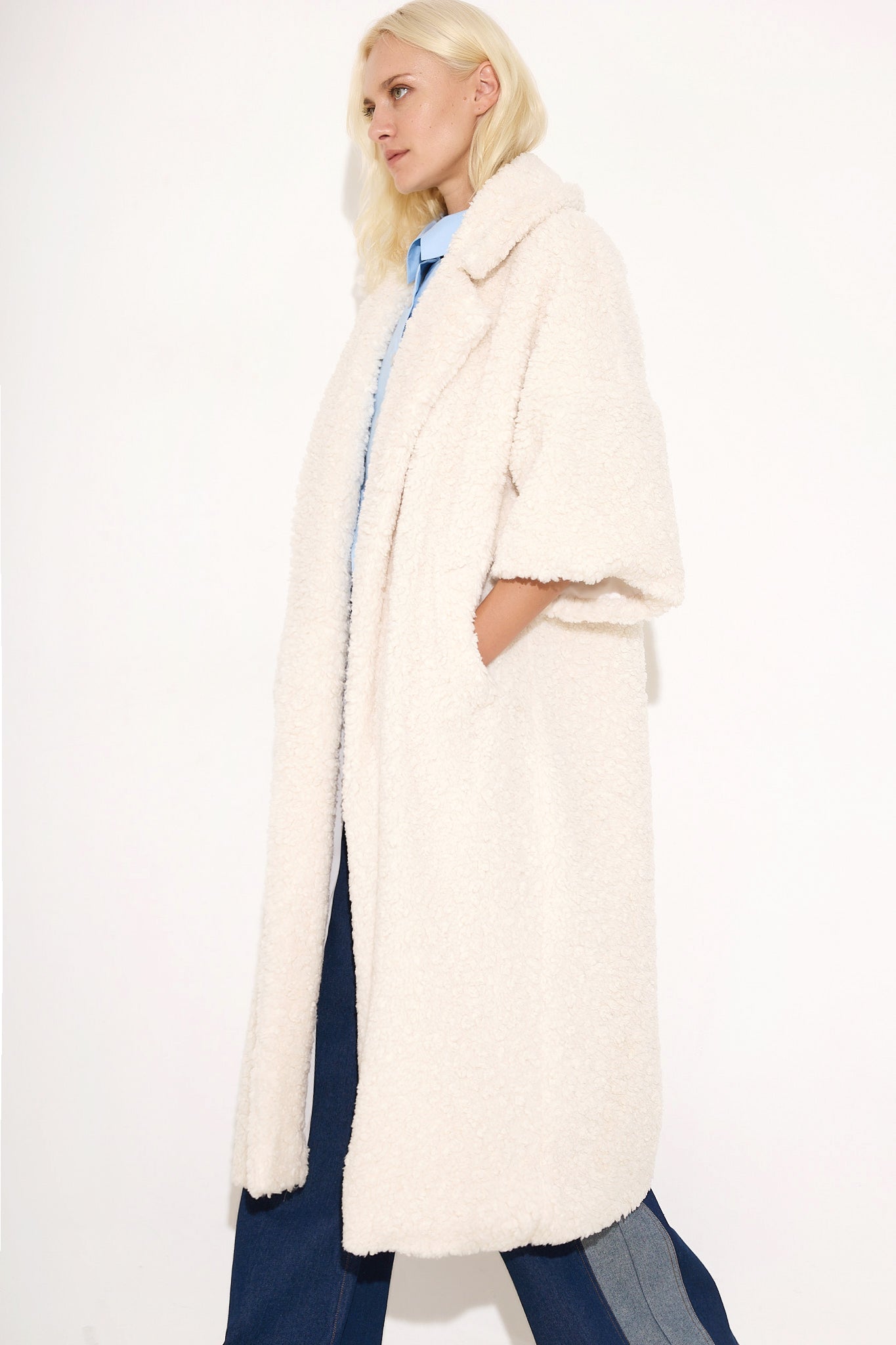 Teddy 3/4 Sleeve Coat - Andreakou Concept Store