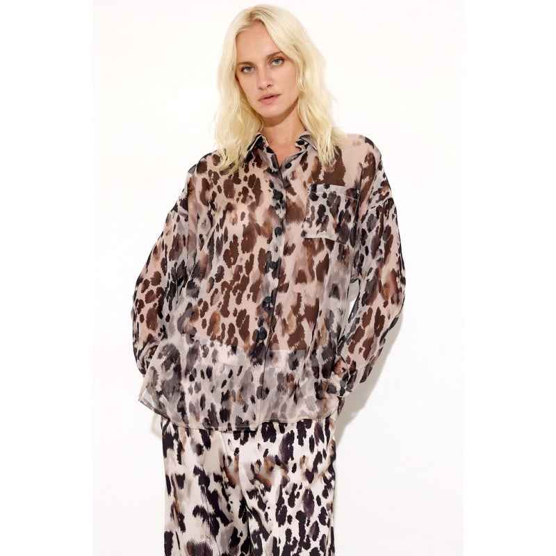 Chiffon Leopard Print Shirt