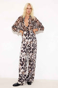 Satin Leopard Print Trousers