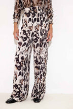 Satin Leopard Print Trousers