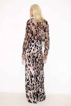 Satin Leopard Print Trousers