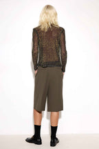 Reba Crepe Long Shorts - Khaki