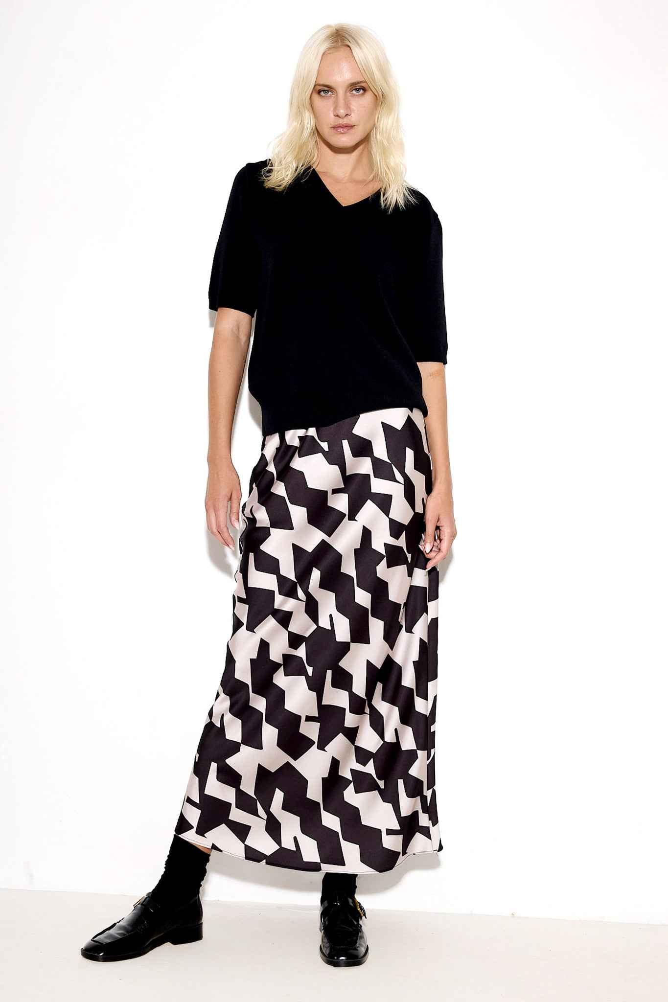 Satin Printed Skirt