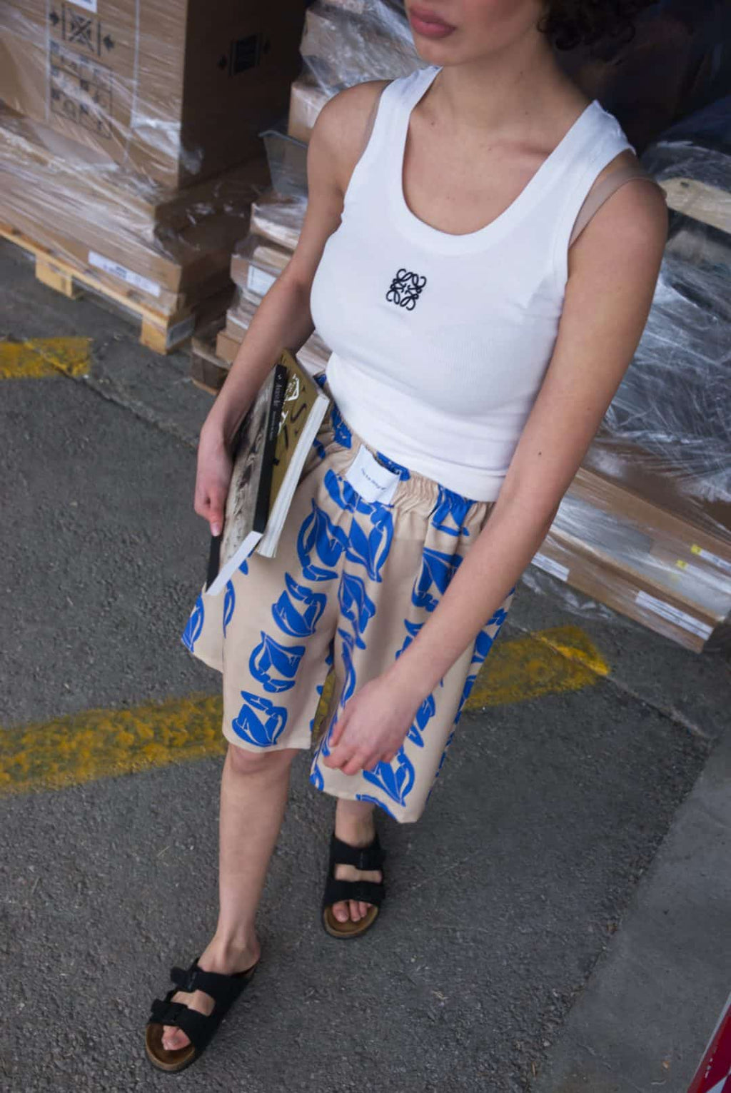 Βερμούδα diagonal fabric print art - Andreakou Concept Store
