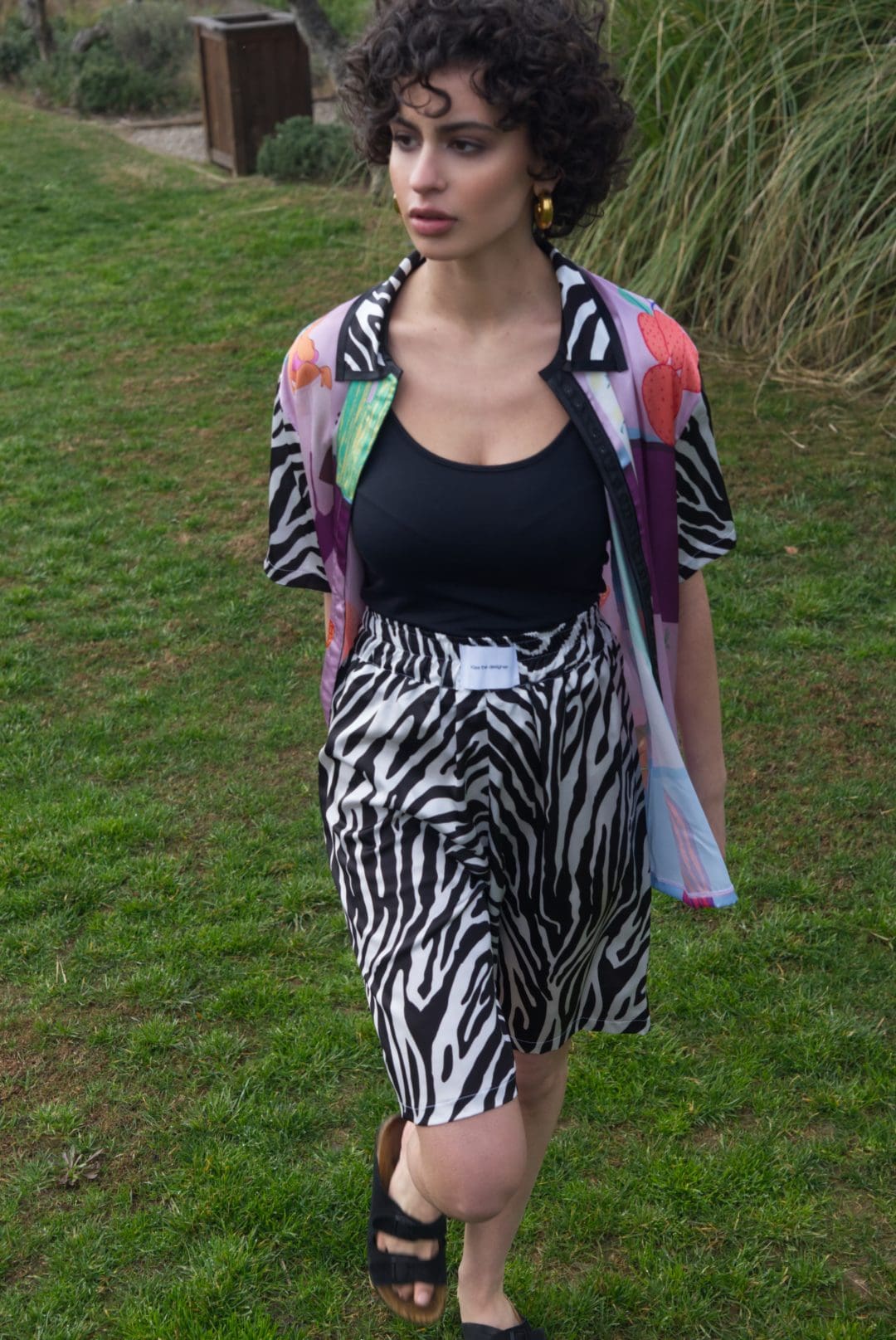Βερμούδα σατέν print zebra - Andreakou Concept Store