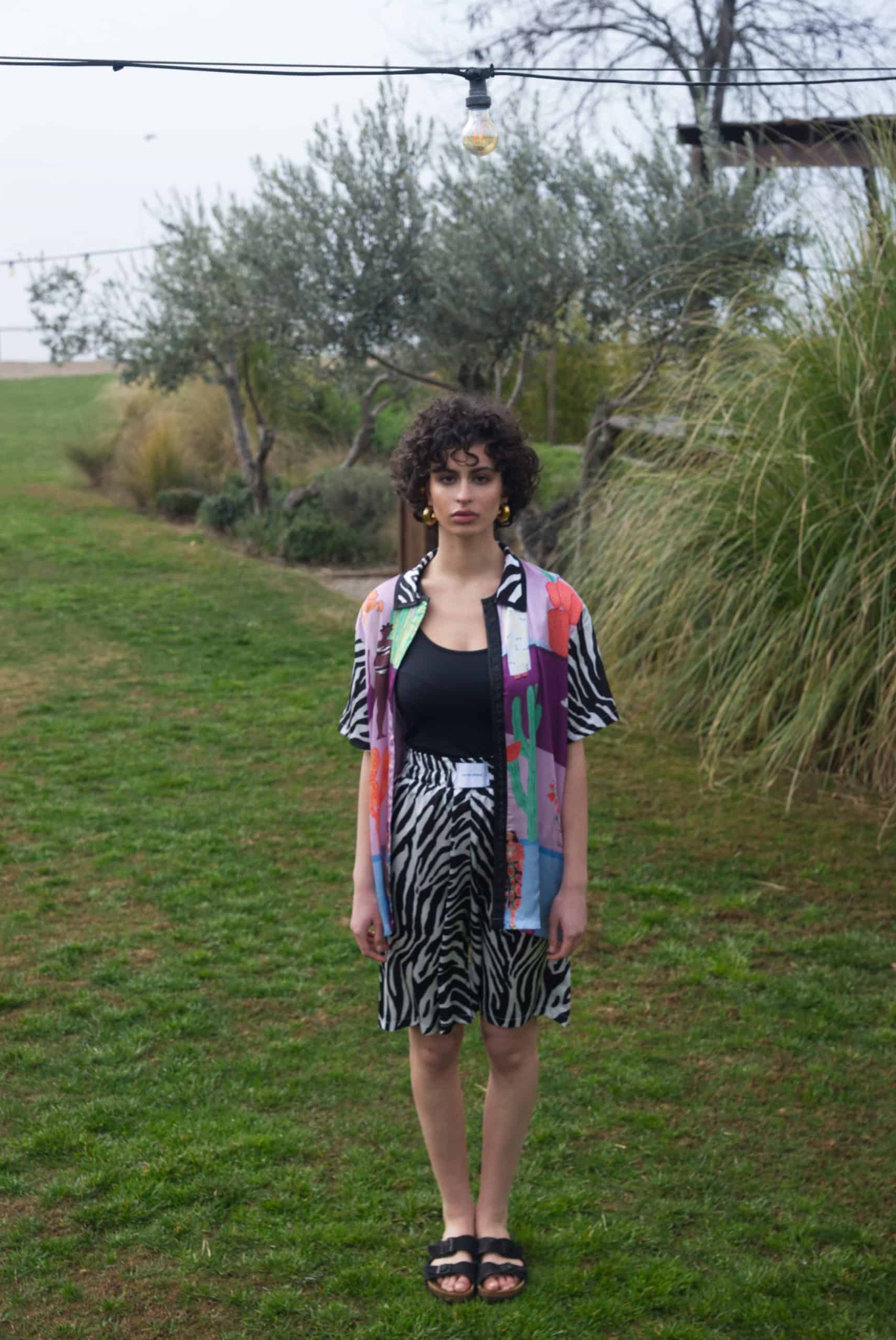 Βερμούδα σατέν print zebra - Andreakou Concept Store