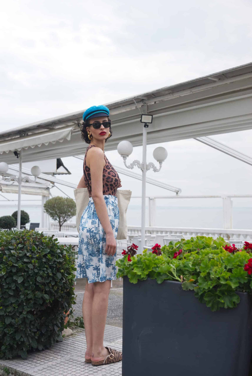 Βερμούδα σατέν print jungle - Andreakou Concept Store