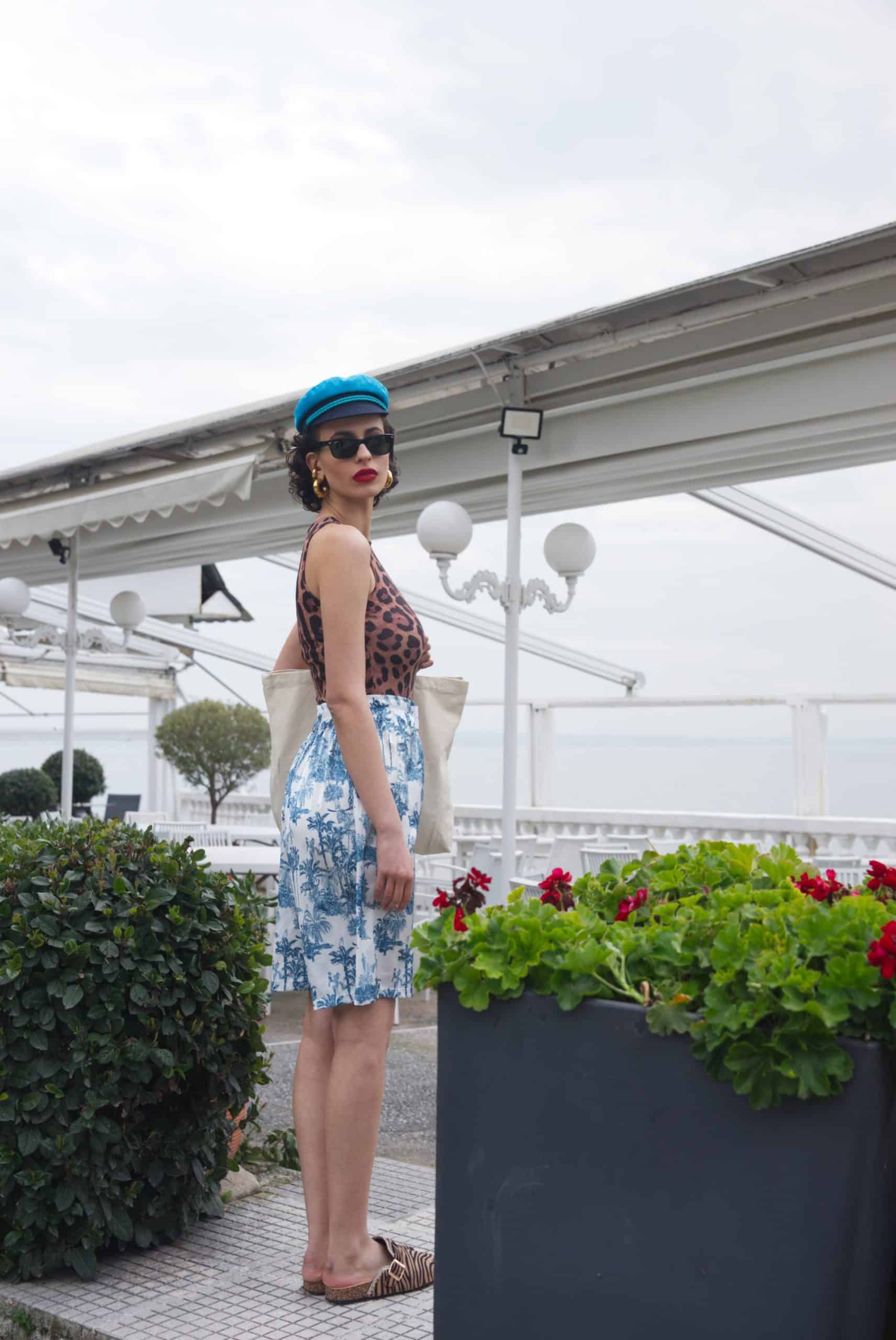 Βερμούδα σατέν print jungle - Andreakou Concept Store