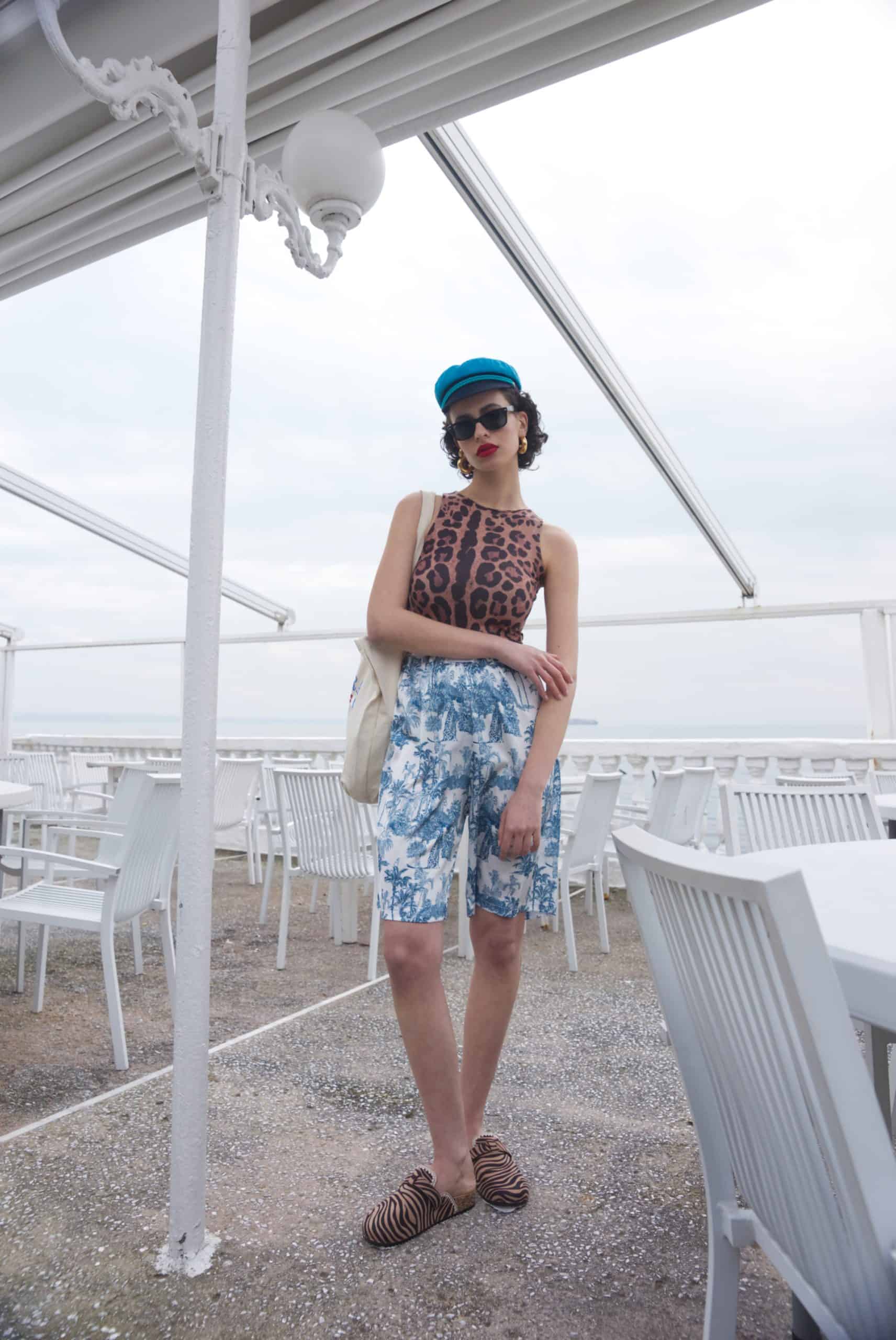 Βερμούδα σατέν print jungle - Andreakou Concept Store