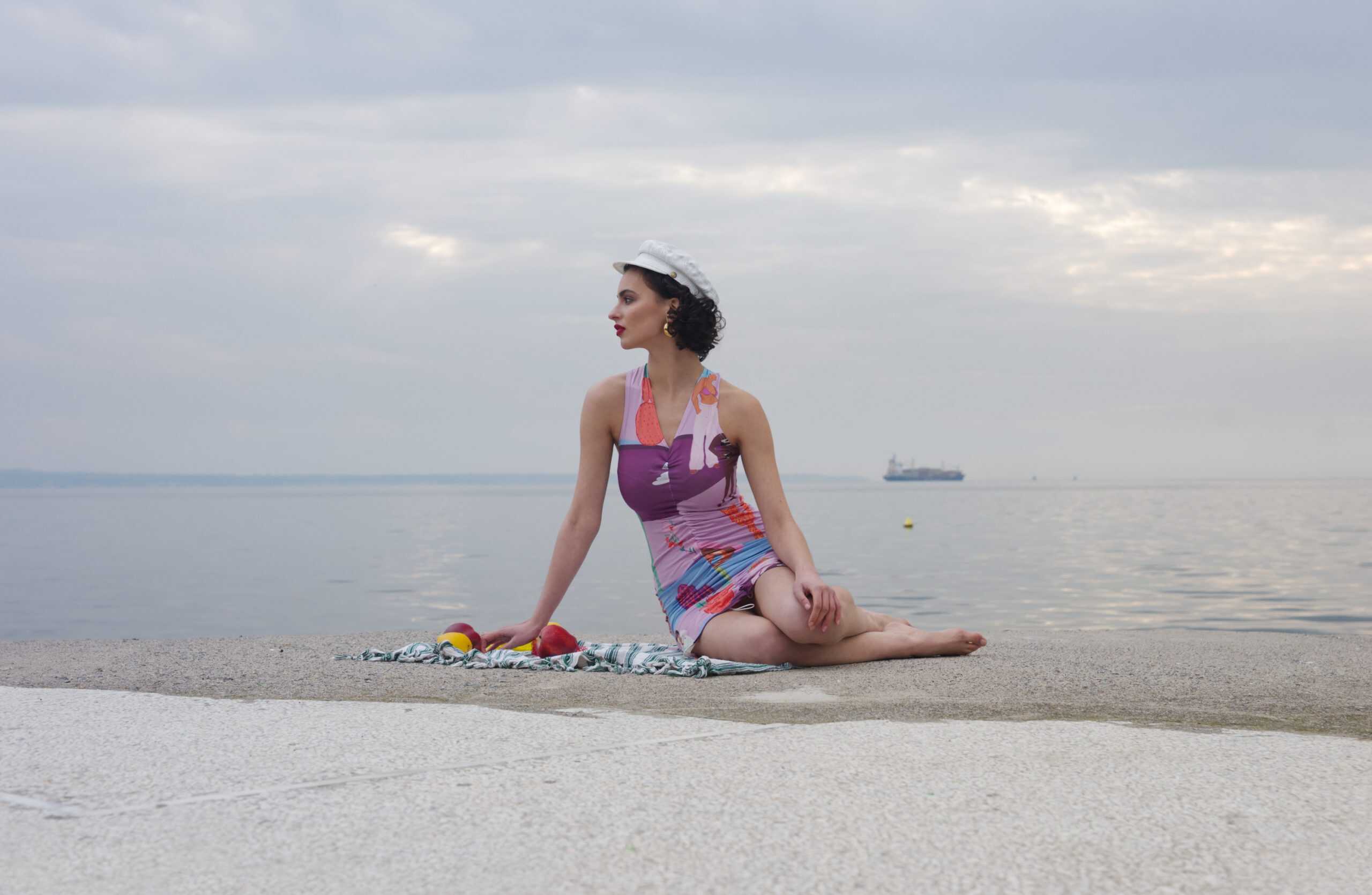 Midi dress ελαστικό print ladies - Andreakou Concept Store