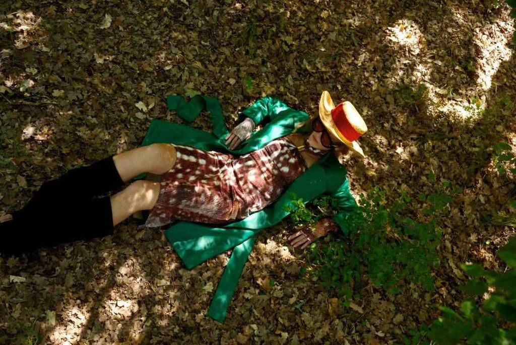 Καμπαρντίνα Faux Leather Green Color