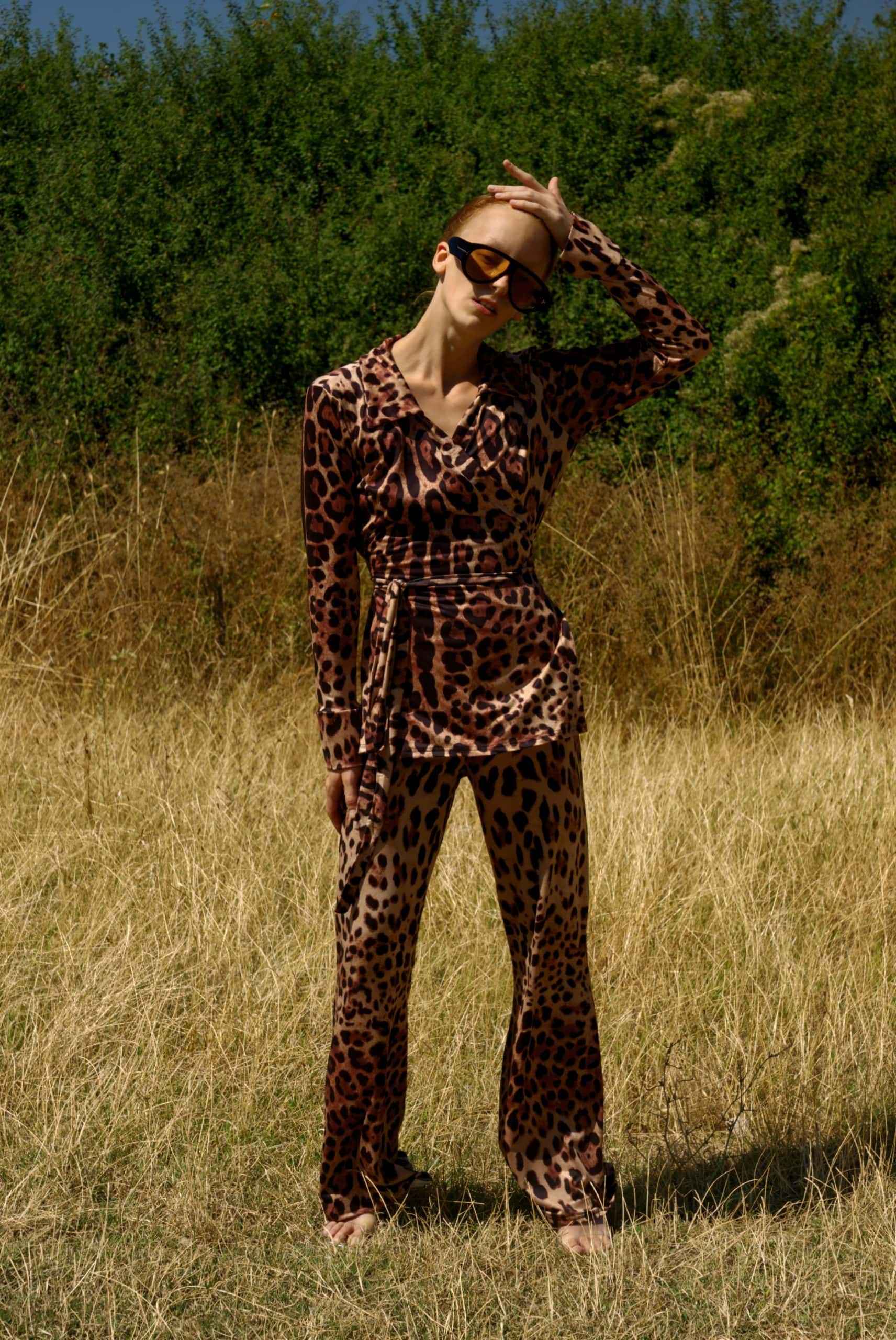 Παντελόνα Καμπάνα Leopard Print