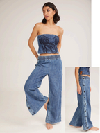 Denim High Rise Pants