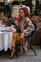 Oversized bohemian all over print coat.