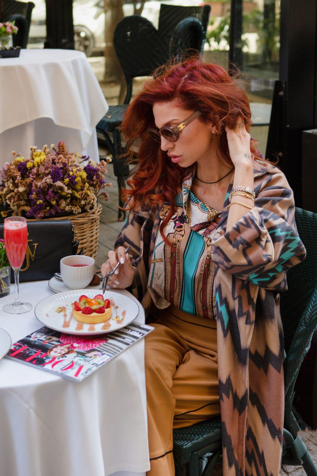 Oversized bohemian all over print coat.