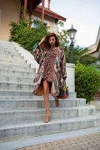 Oversized bohemian all over print coat.