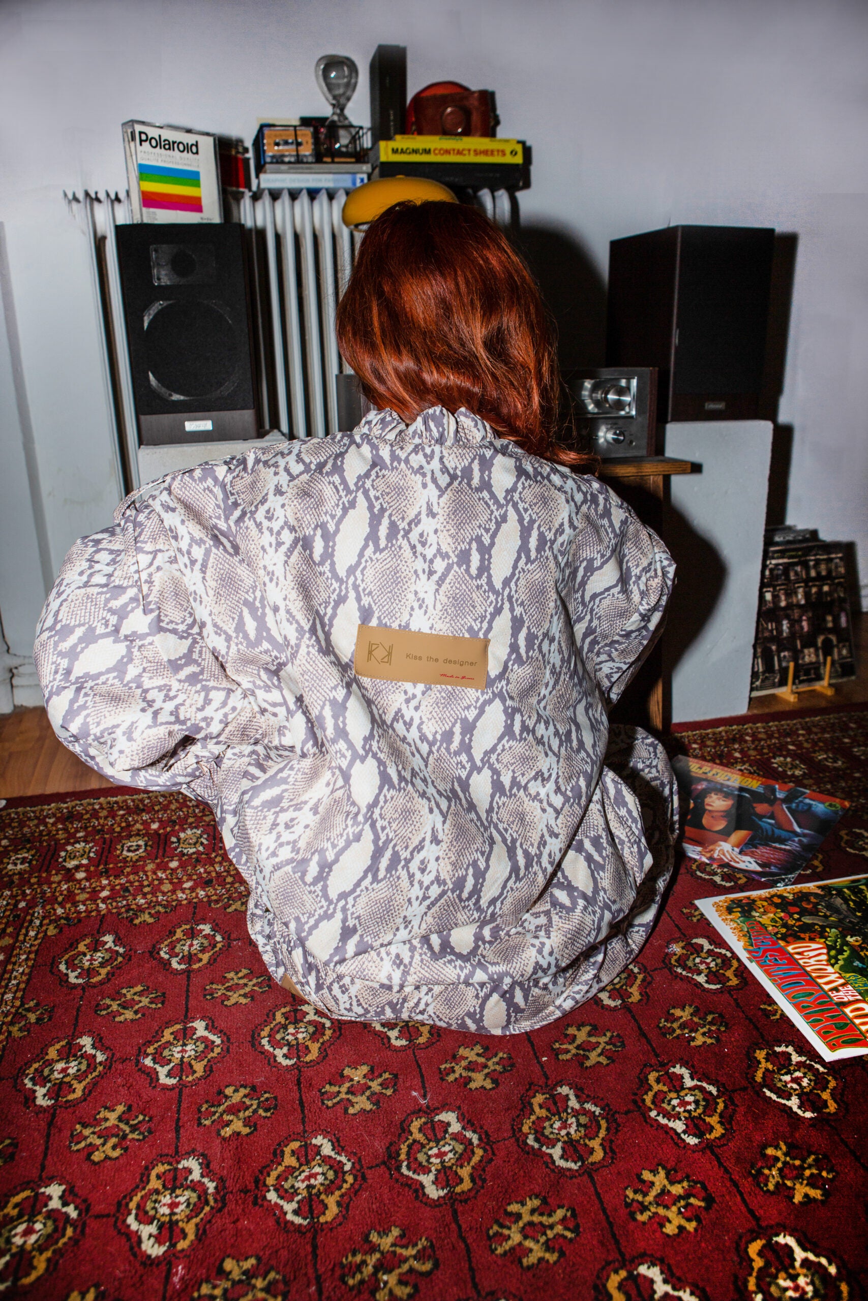 Bomber jacket all over snake print