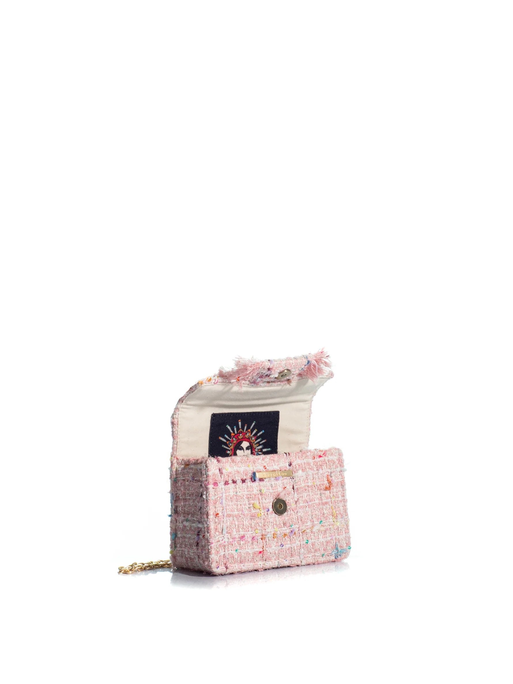 Small handbag with a unique design on a white background