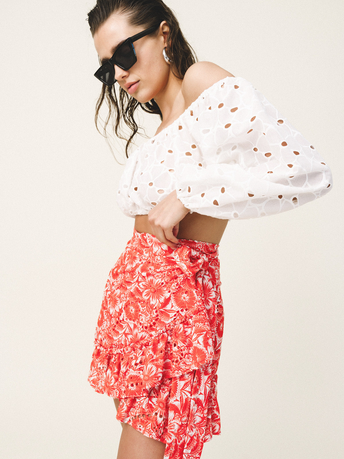 AYLA Broderie Anglaise Wrap Skirt - Andreakou Concept Store