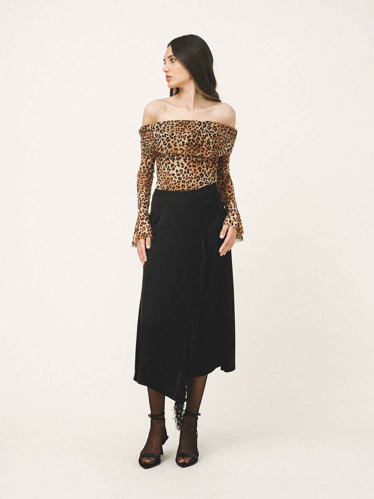 ARLETH Fringes Slip Skirt