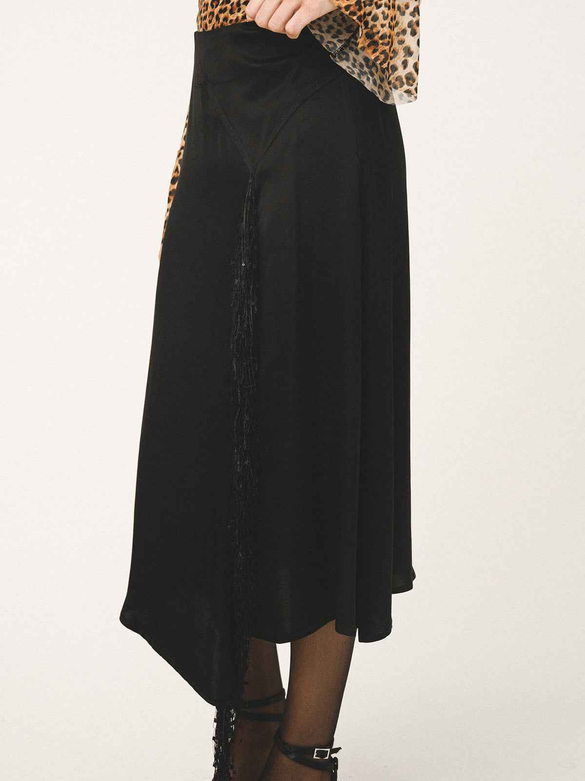ARLETH Fringes Slip Skirt