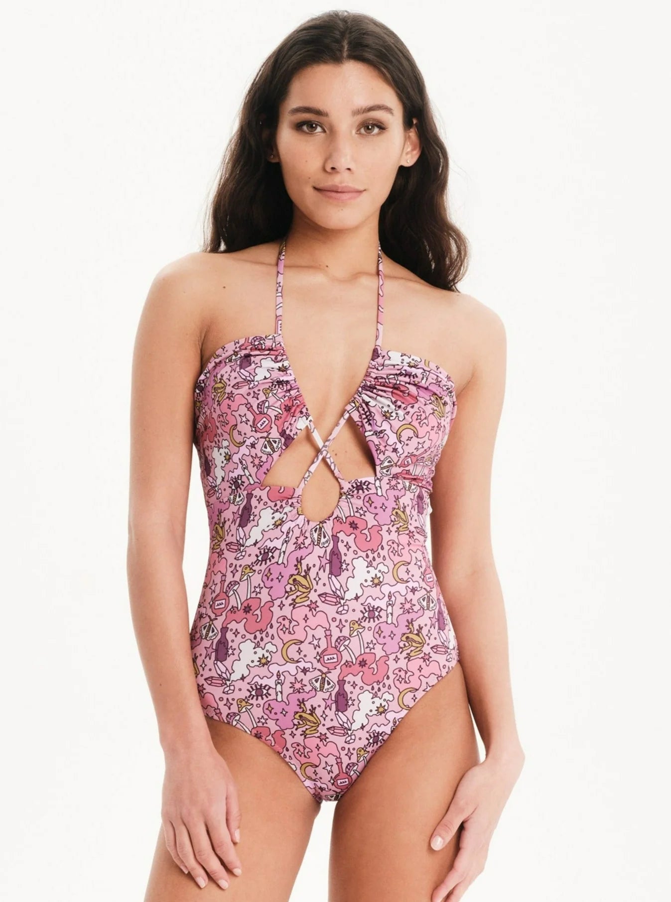 Pop Up! -Halterneck Cut Out One Piece - Andreakou Concept Store
