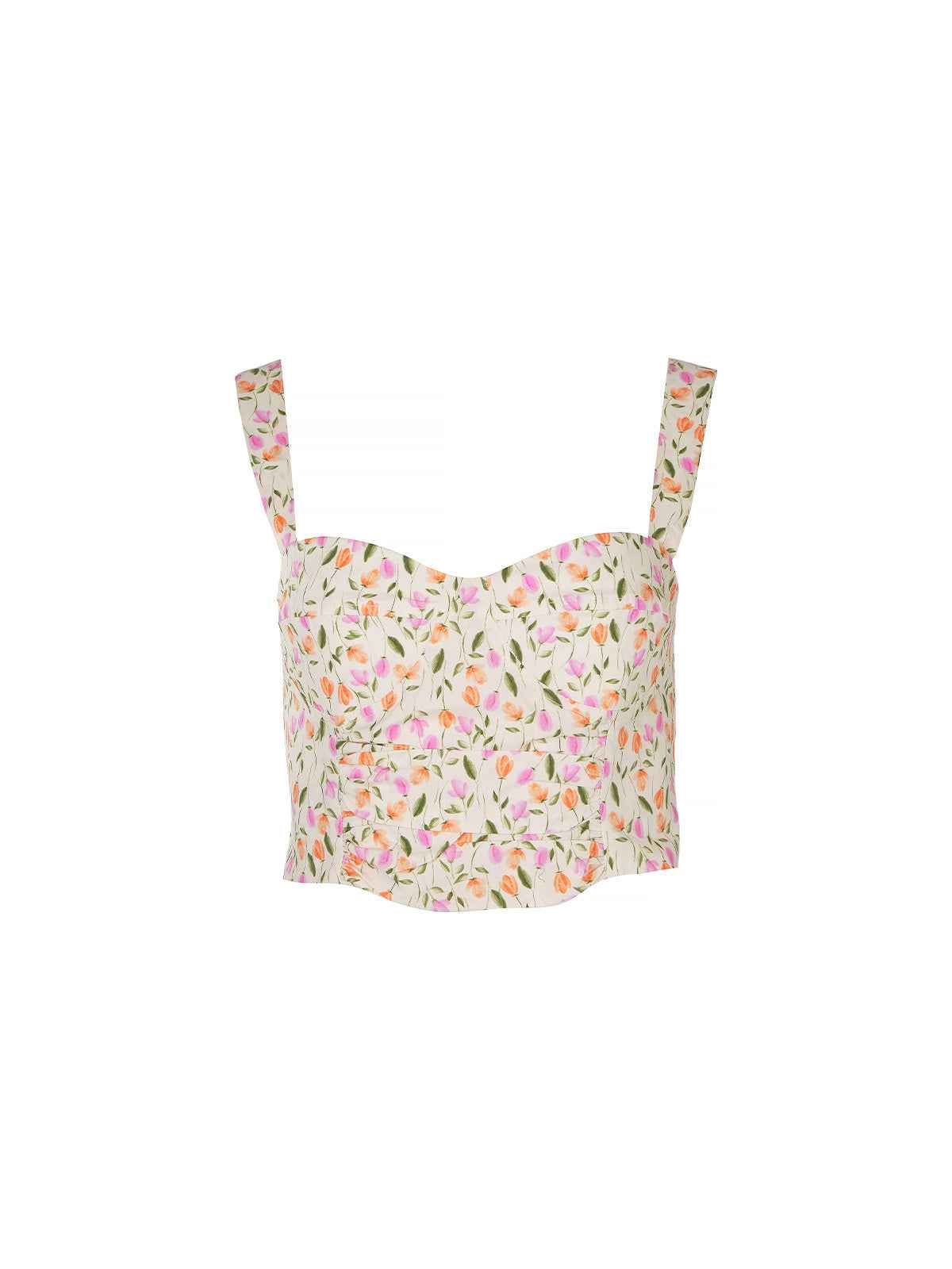 Floral patterned top on a white background