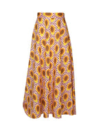 Skirt with sunflower pattern on a white background