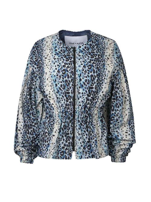Leopard print jacket on a white background