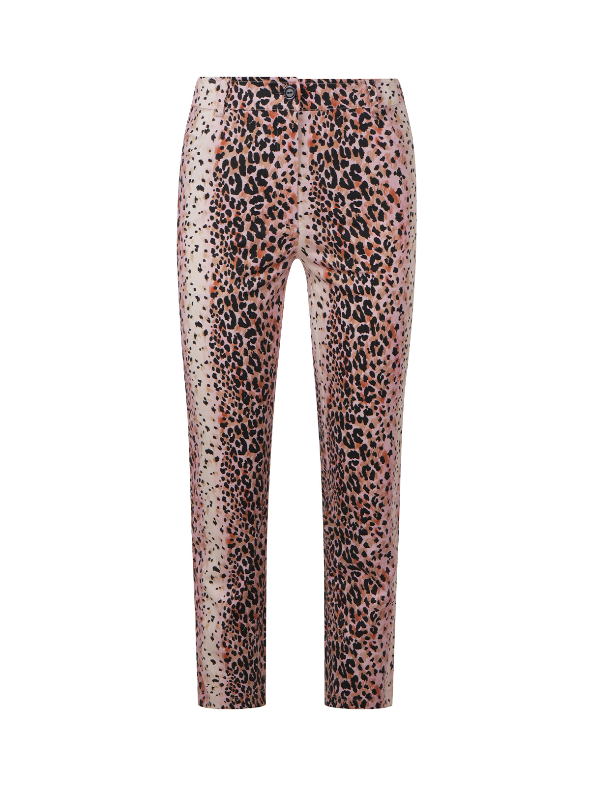 Leopard print pants on a white background