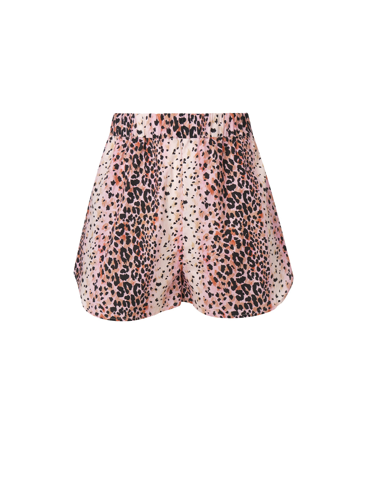 Leopard print shorts on a white background