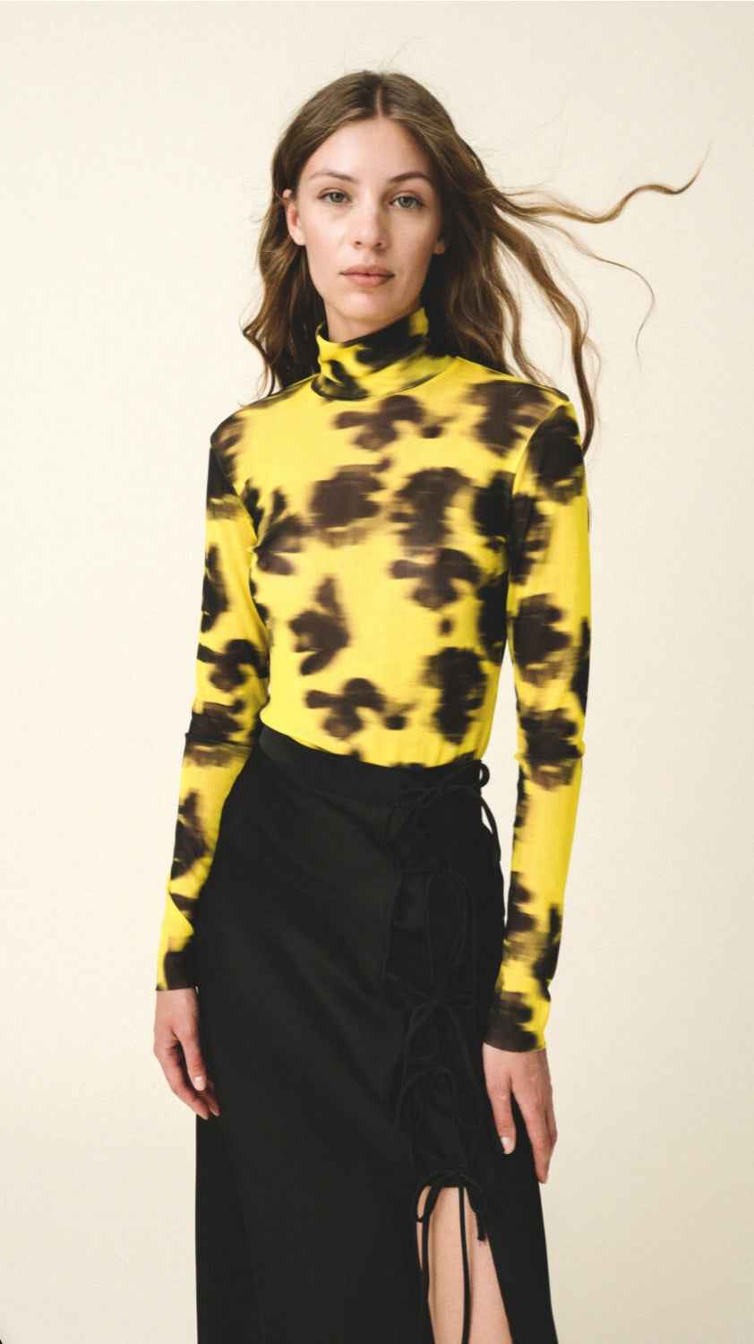 NIA Sheer Turtleneck Top