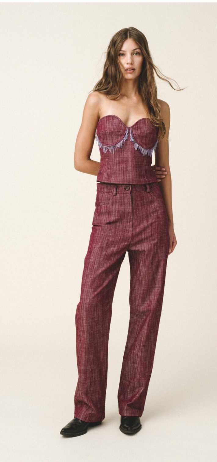 FLORIS Denim Crop Top - Andreakou Concept Store