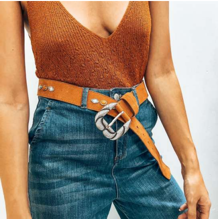 Leather Belt Brown WB765 - Andreakou Concept Store