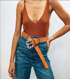 Leather Belt Brown WB765 - Andreakou Concept Store