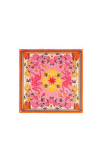 Colorful floral square scarf on a white background