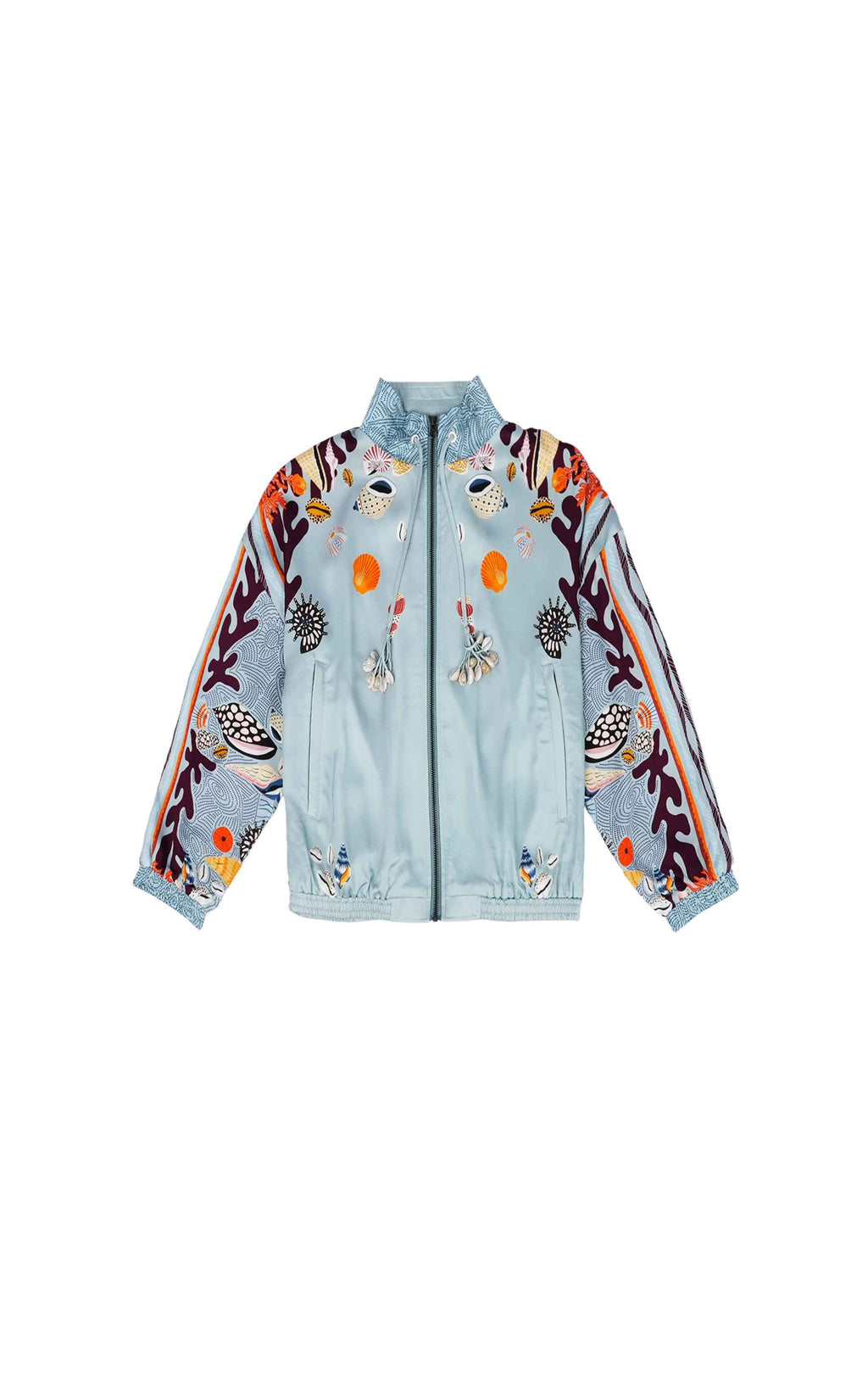 Betsie Coral Print Bomber Jacket – Oversized Summer Jacket