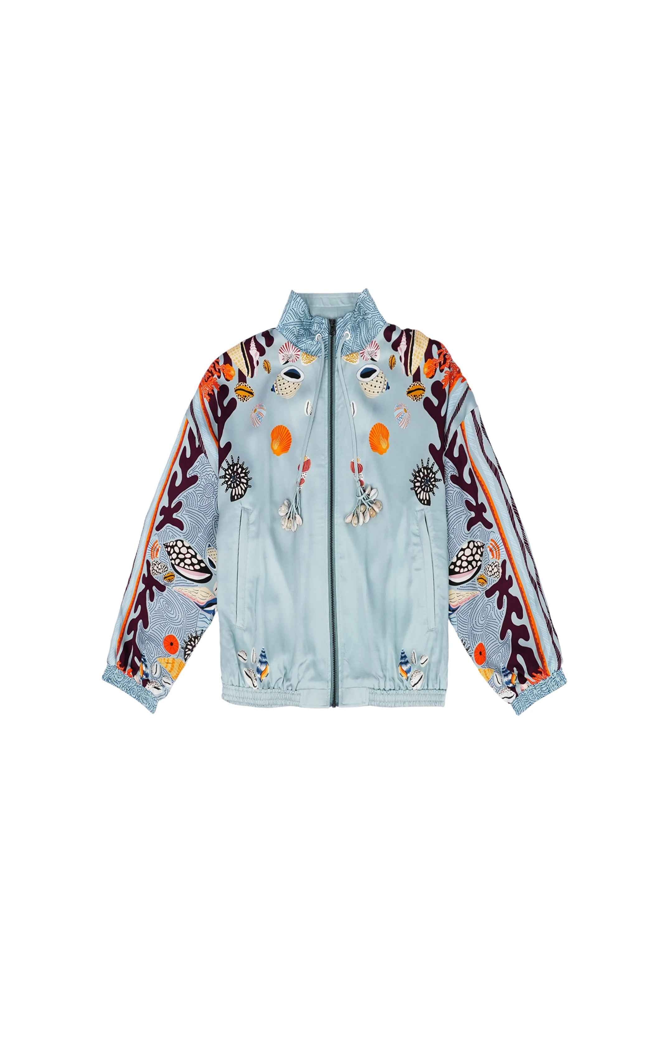 Betsie Coral Print Bomber Jacket – Oversized Summer Jacket