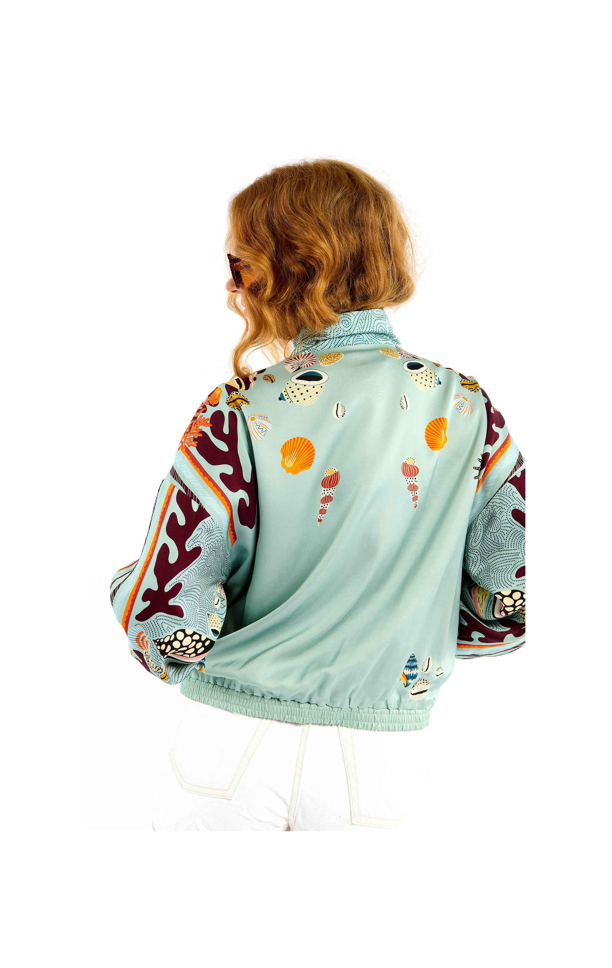 Betsie Coral Print Bomber Jacket – Oversized Summer Jacket