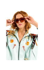 Betsie Coral Print Bomber Jacket – Oversized Summer Jacket