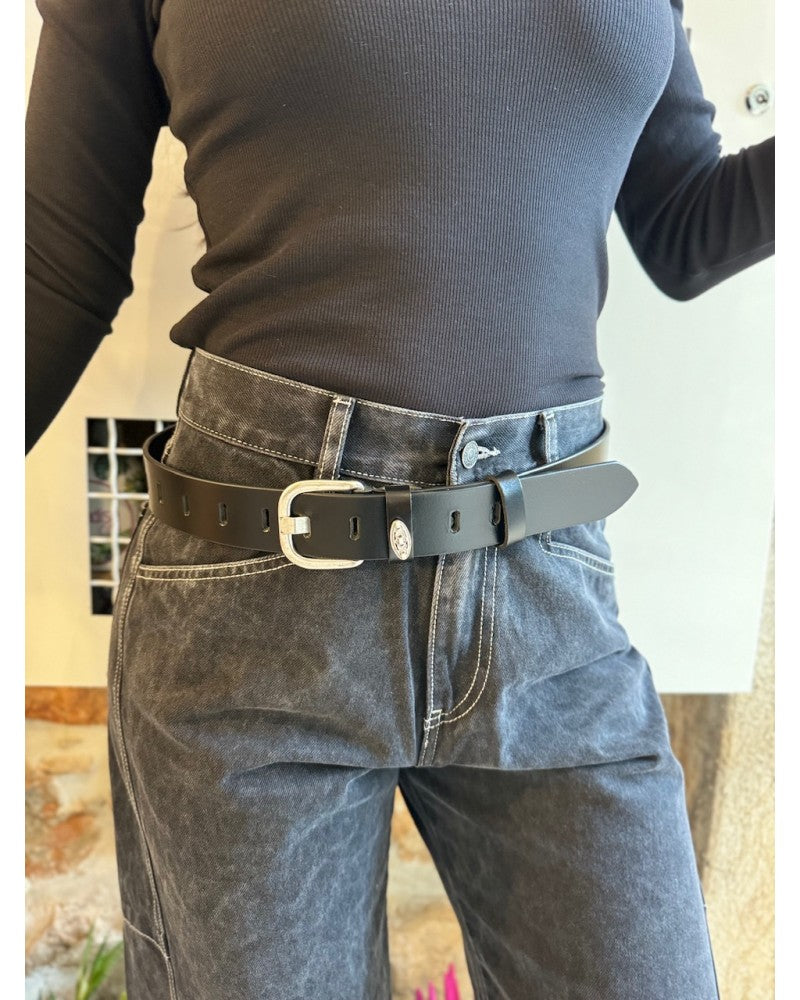 Leather Belt Black WB785 - Andreakou Concept Store