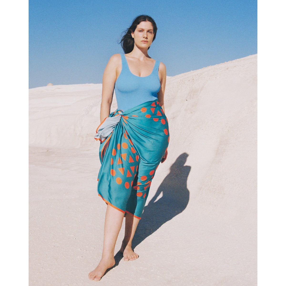 Multicolour Patterned Pareo-Blue Moon - Andreakou Concept Store
