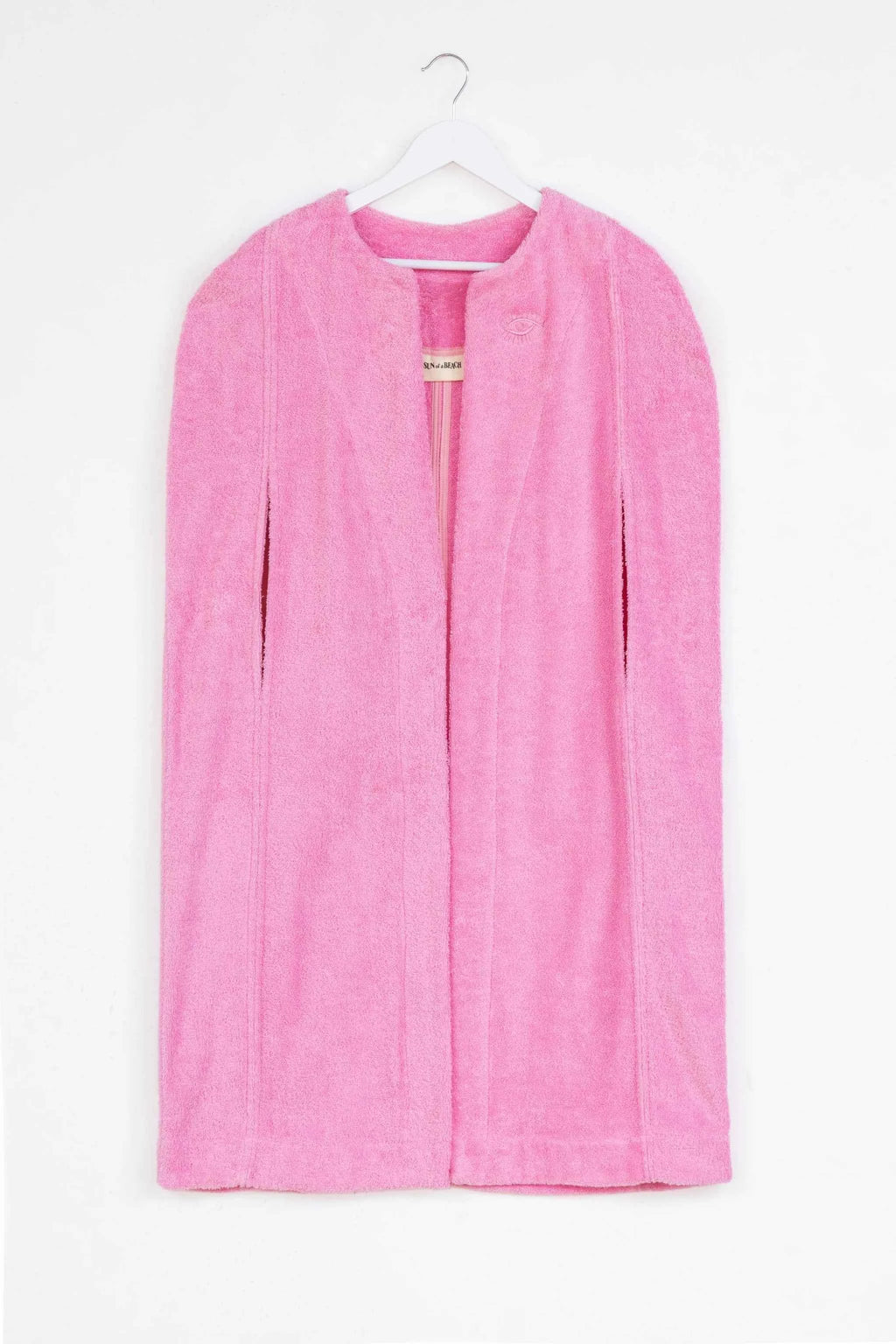 Pink garment bag on a white background
