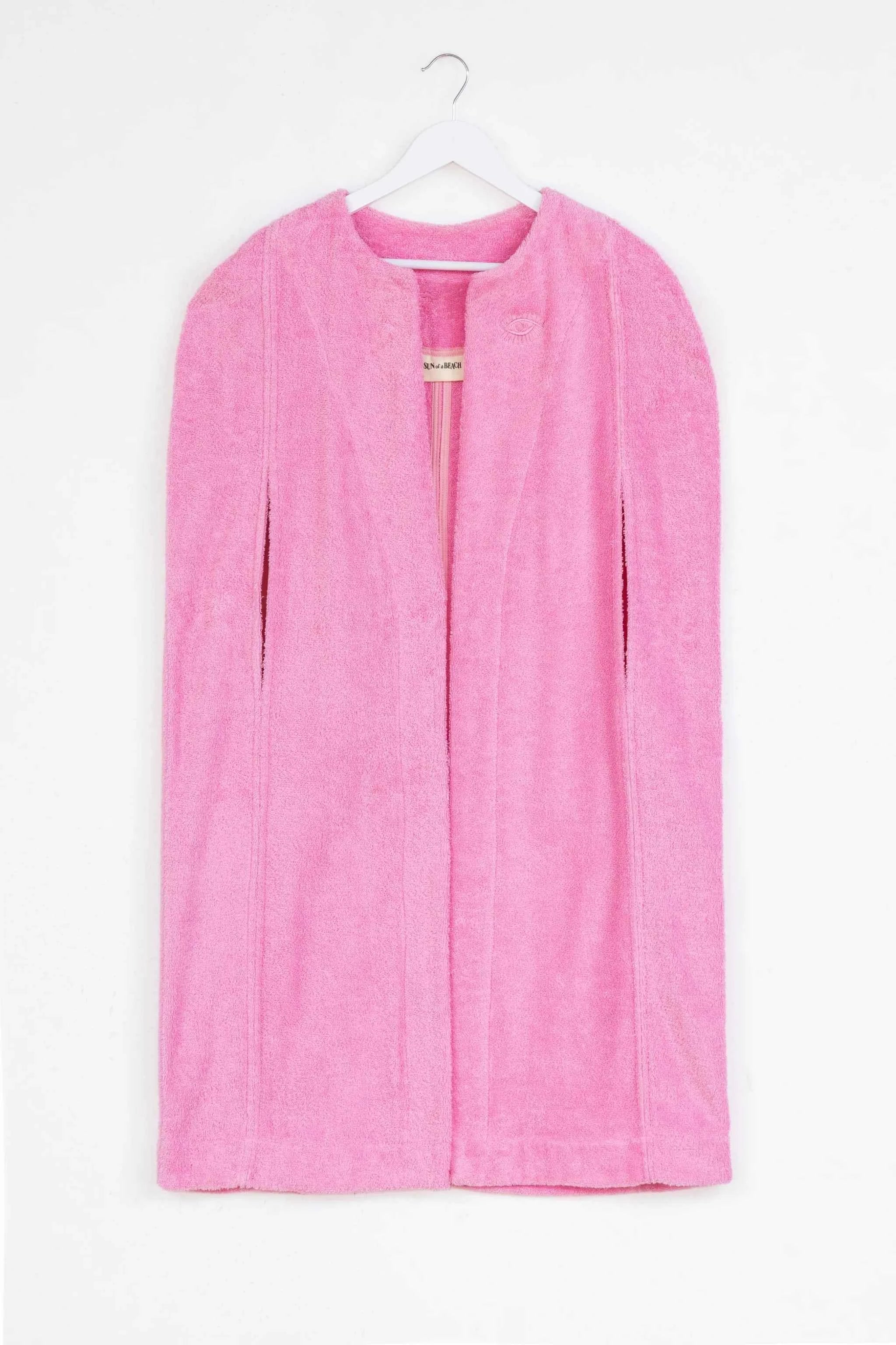 Pink garment bag on a white background