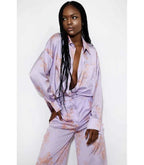 Satin Floral Oversize Shirt