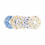 Set of colorful scrunchies on a white background