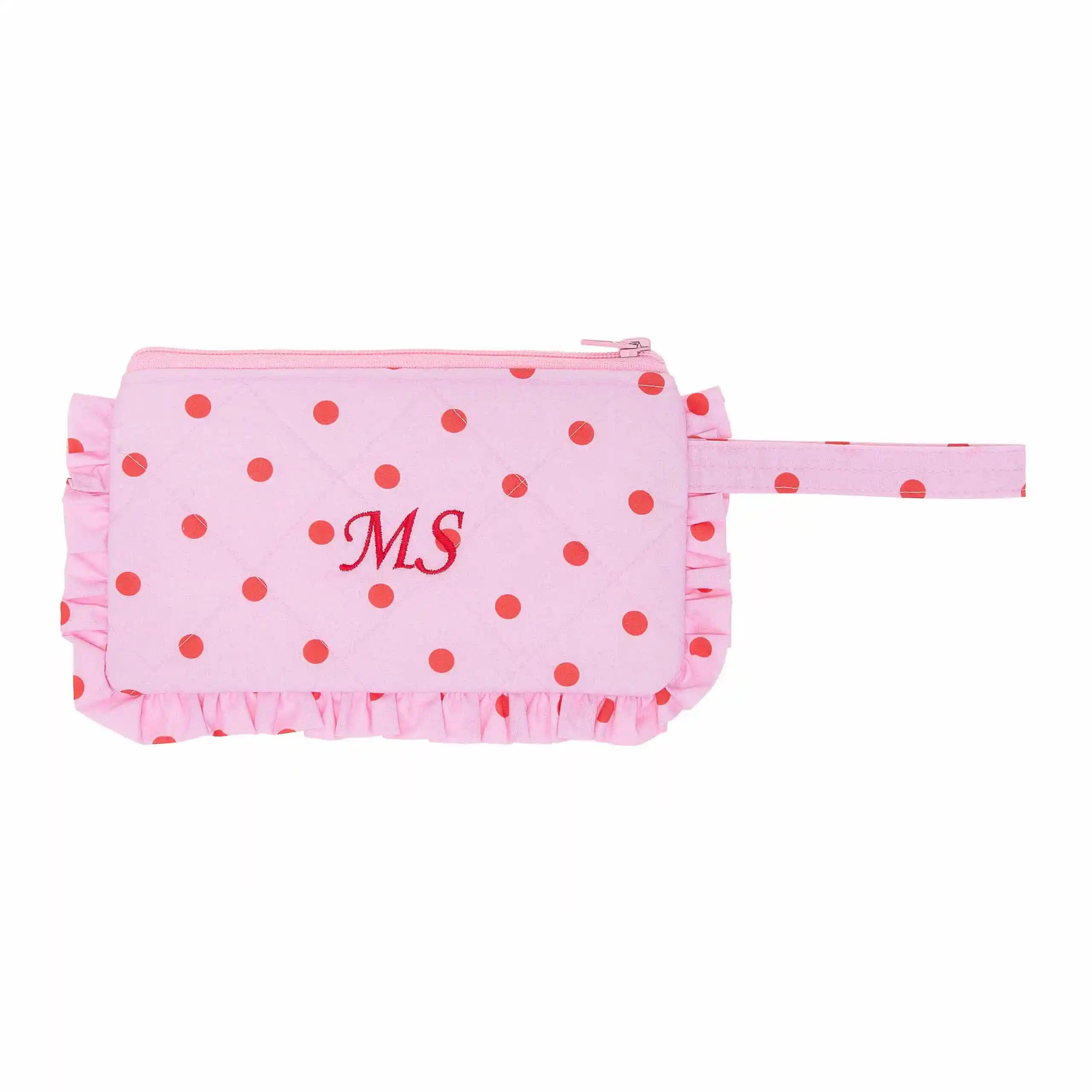 Red Dots Zipper Pouch – Crinolino Quilted Cotton Bag