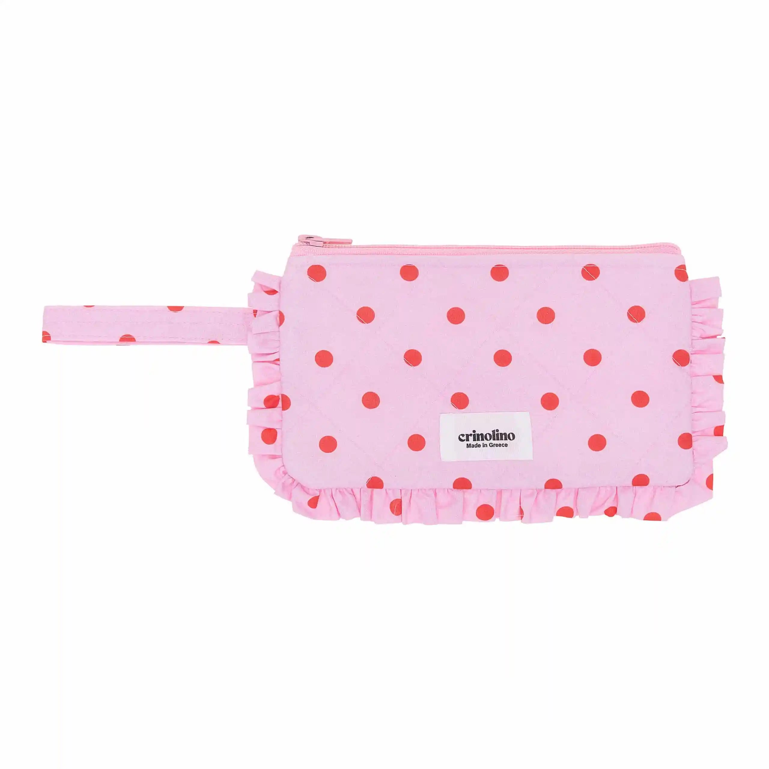 Red Dots Zipper Pouch – Crinolino Quilted Cotton Bag
