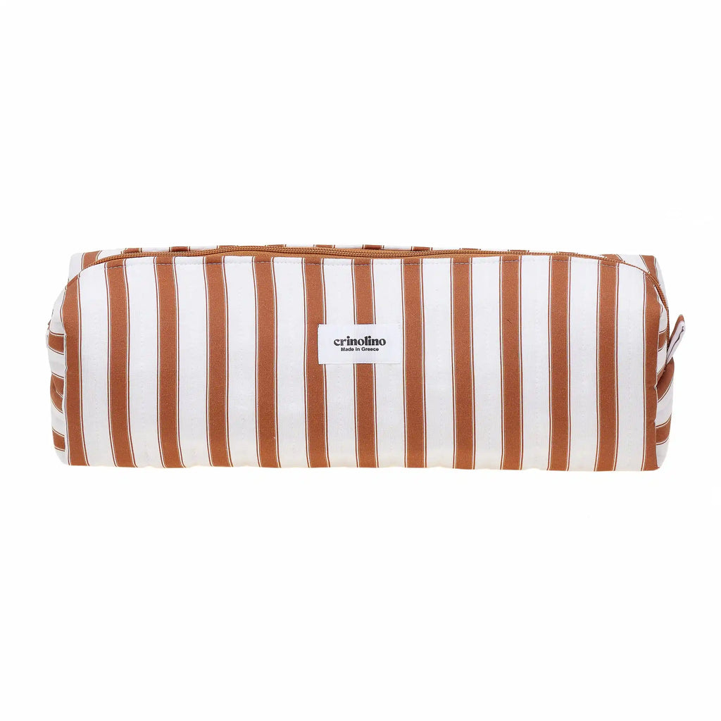 Striped bag with a visible brand logo 'Crinolino' on a white background